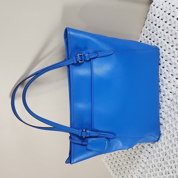 Coach large royal blue tote women hand bag - Picture 3 of 12